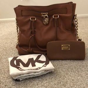 Brown Michael Kors Tote leather bag and wallet